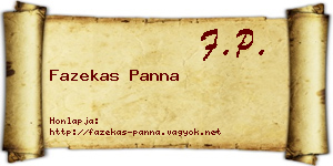 Fazekas Panna névjegykártya