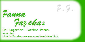 panna fazekas business card